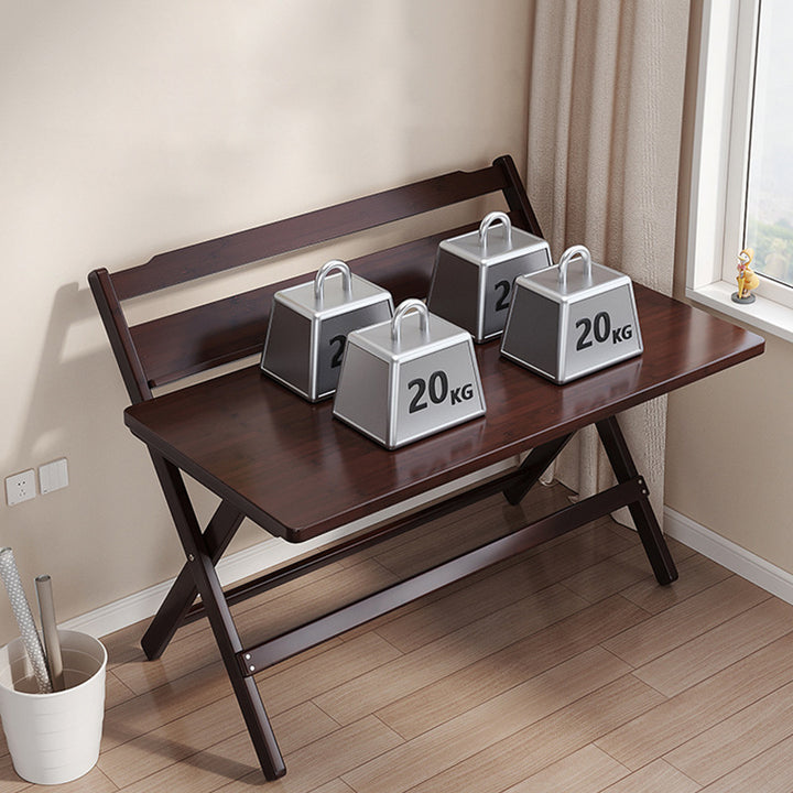 Traditional Chinese Bamboo Rectangular Foldable Study Desk 1-Tier Folding Writing Table For Living Room