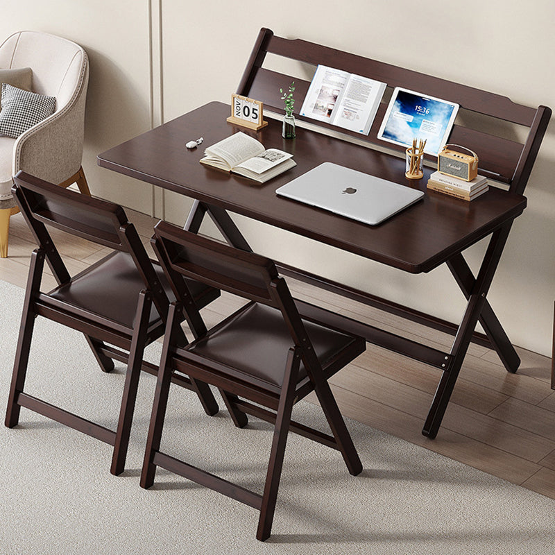 Traditional Chinese Bamboo Rectangular Foldable Study Desk 1-Tier Folding Writing Table For Living Room