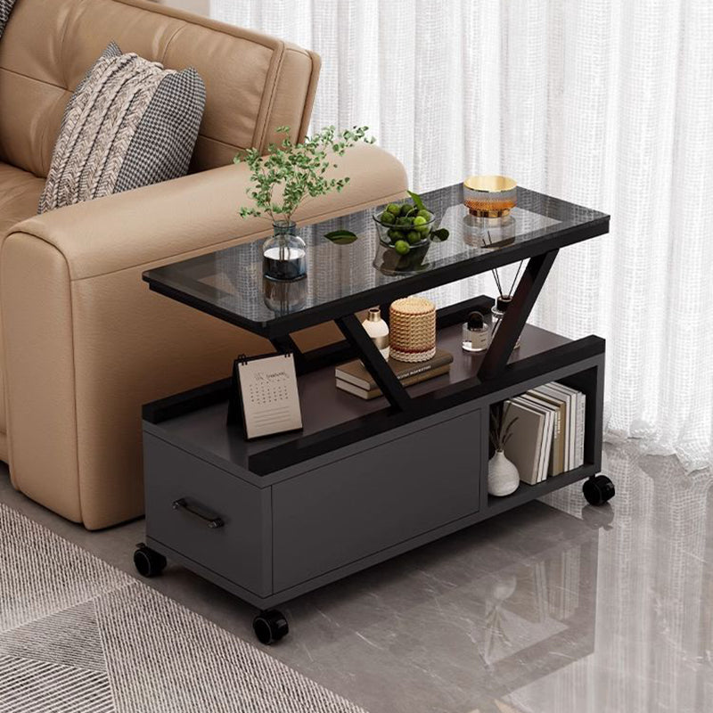 Table basse rectangulaire mobile à 3 niveaux en verre créatif contemporain et écologique pour salon 