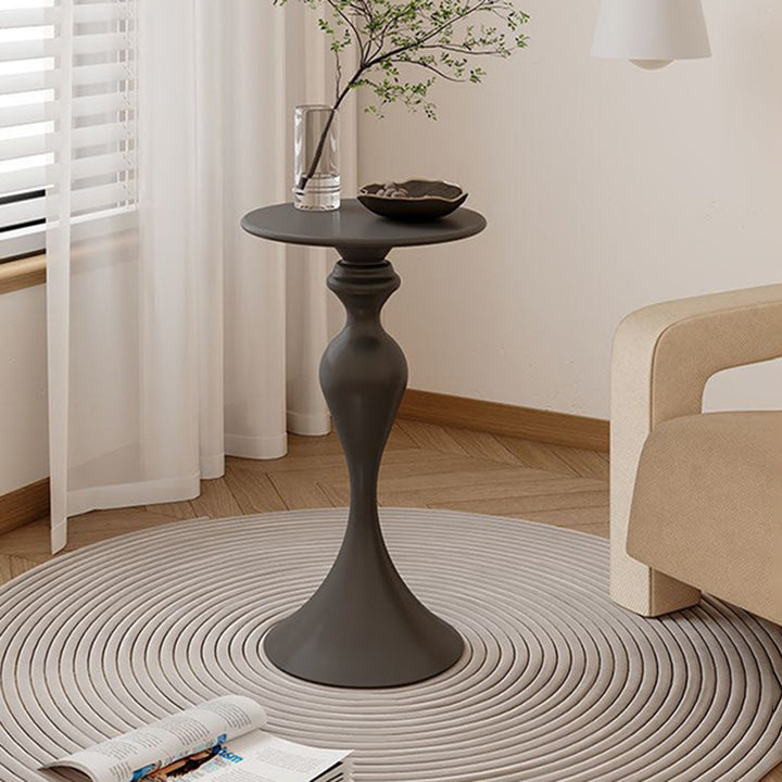 Table d'appoint ronde en fer de style scandinave contemporain en forme de gourde, à 1 niveau, pour salon 