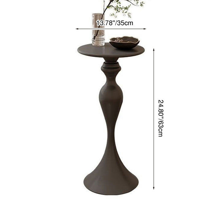 Table d'appoint ronde en fer de style scandinave contemporain en forme de gourde, à 1 niveau, pour salon 