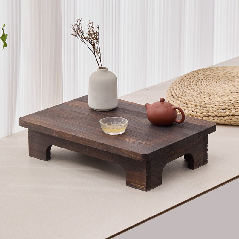 Traditional Japanese Rectangular Paulownia Wood Coffee Table For Living Room
