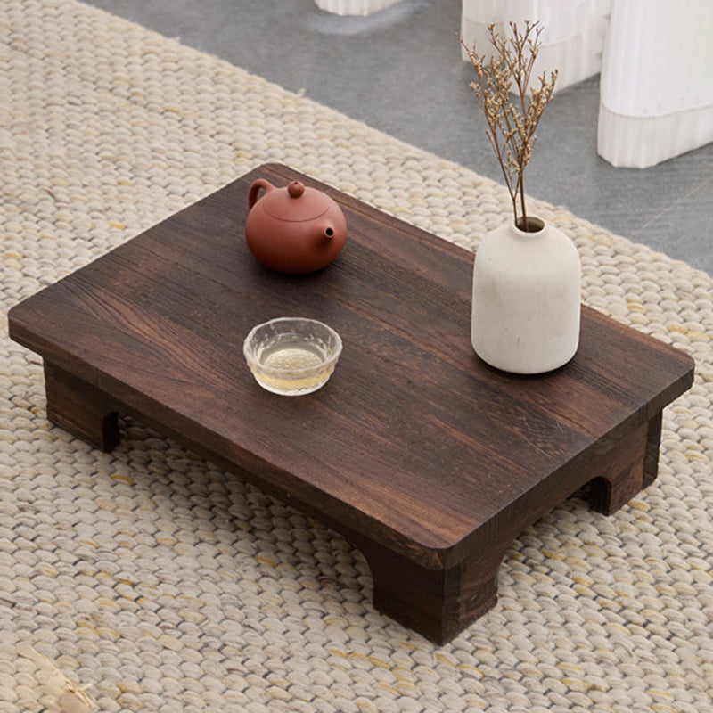 Traditional Japanese Rectangular Paulownia Wood Coffee Table For Living Room