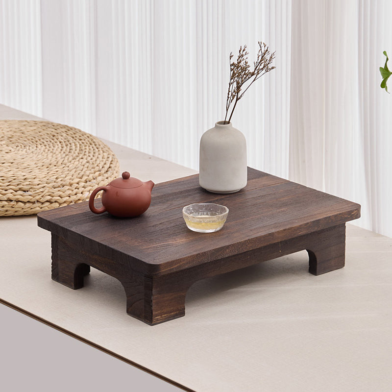 Traditional Japanese Rectangular Paulownia Wood Coffee Table For Living Room