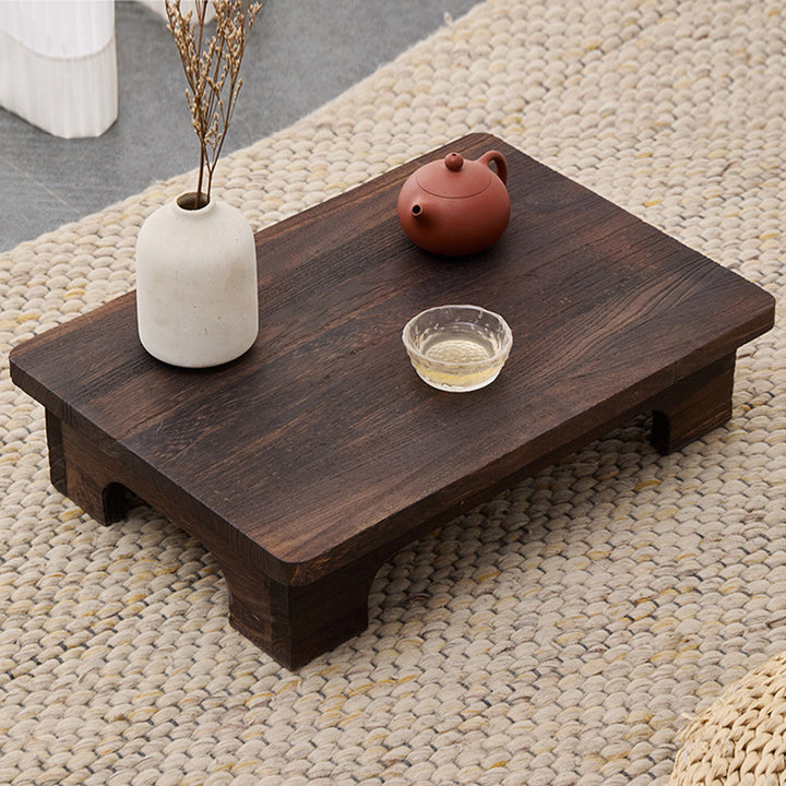 Traditional Japanese Rectangular Paulownia Wood Coffee Table For Living Room