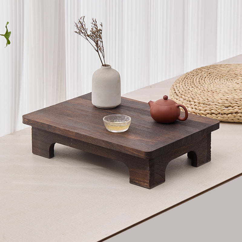 Traditional Japanese Rectangular Paulownia Wood Coffee Table For Living Room