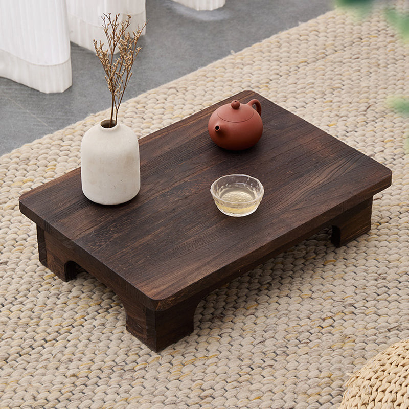 Traditional Japanese Rectangular Paulownia Wood Coffee Table For Living Room