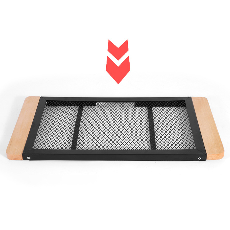 Modern Minimalist Rectangular Iron Basswood Folding Table Portable For Outdoor