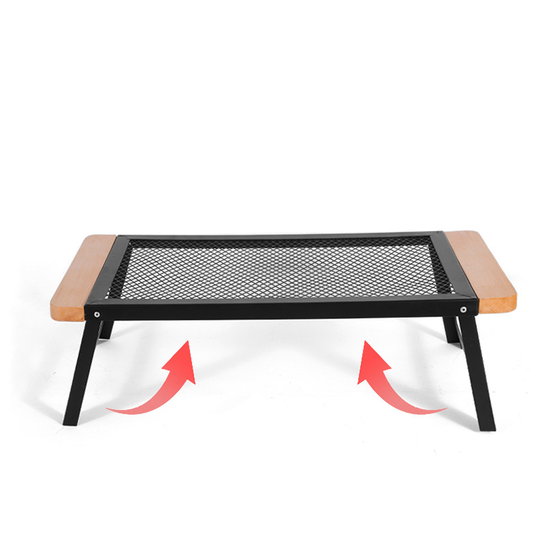 Modern Minimalist Rectangular Iron Basswood Folding Table Portable For Outdoor