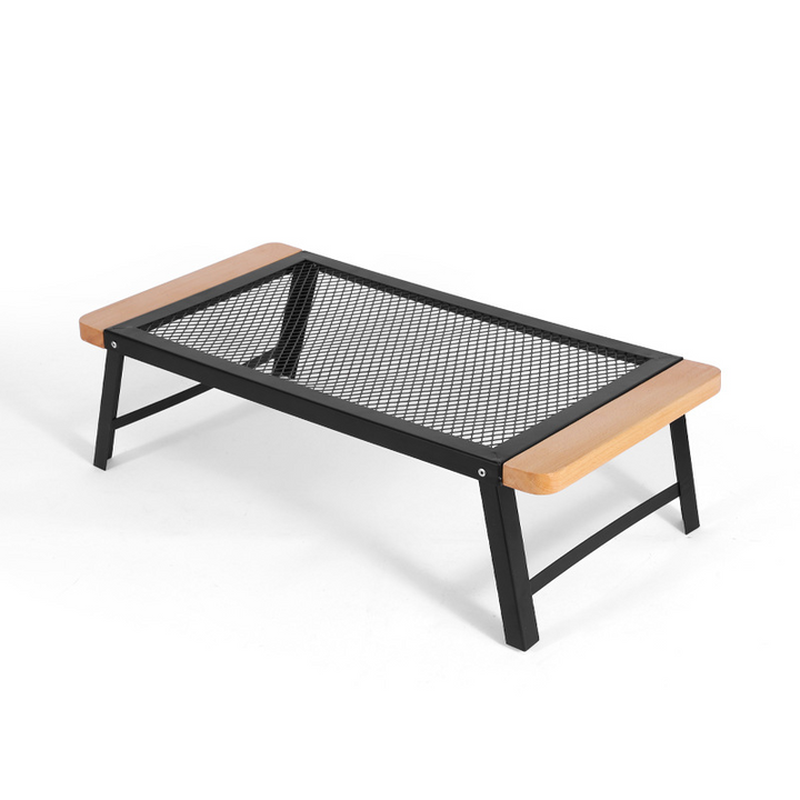 Modern Minimalist Rectangular Iron Basswood Folding Table Portable For Outdoor