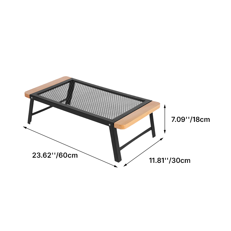Modern Minimalist Rectangular Iron Basswood Folding Table Portable For Outdoor