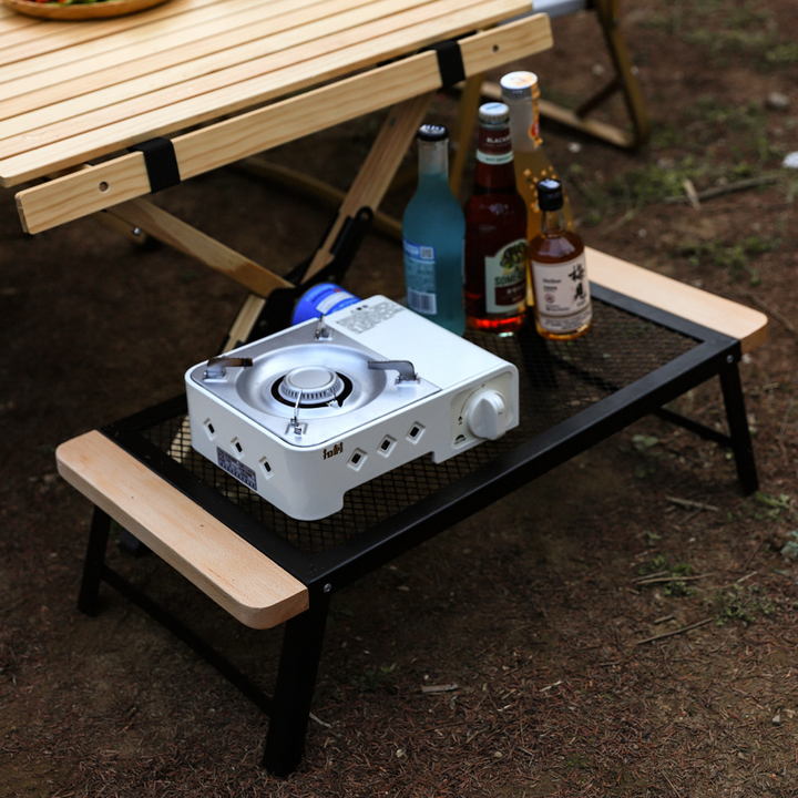 Modern Minimalist Rectangular Iron Basswood Folding Table Portable For Outdoor