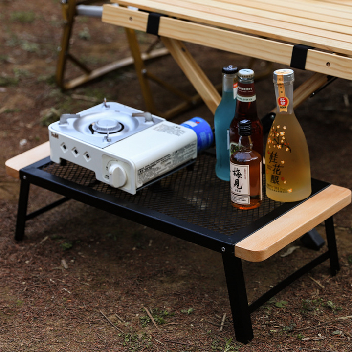 Modern Minimalist Rectangular Iron Basswood Folding Table Portable For Outdoor