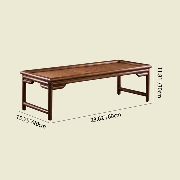 Traditional Japanese Rectangular Bamboo Coffee Table For Living Room