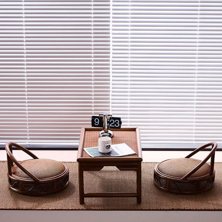Traditional Japanese Rectangular Bamboo Coffee Table For Living Room