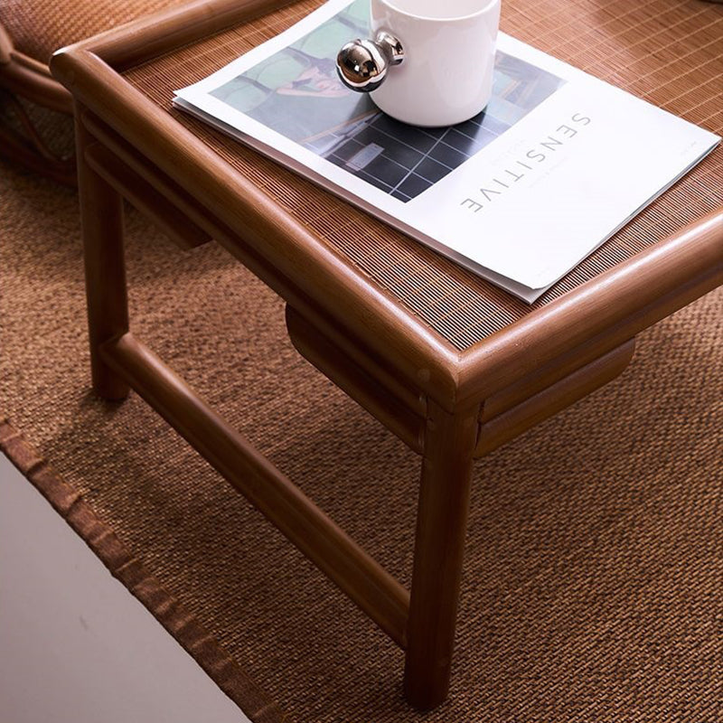Traditional Japanese Rectangular Bamboo Coffee Table For Living Room