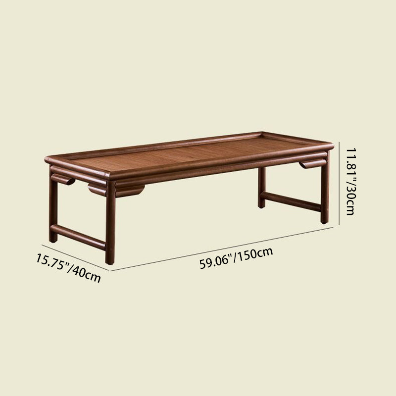 Traditional Japanese Rectangular Bamboo Coffee Table For Living Room