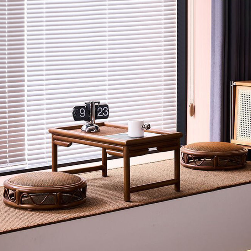 Traditional Japanese Rectangular Bamboo Coffee Table For Living Room