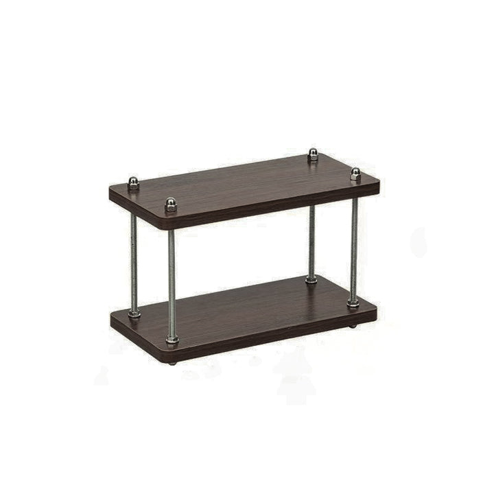 Modern Minimalist Rectangular MDF &amp; Metal Storage Shelf 2/3-Tier For Living Room