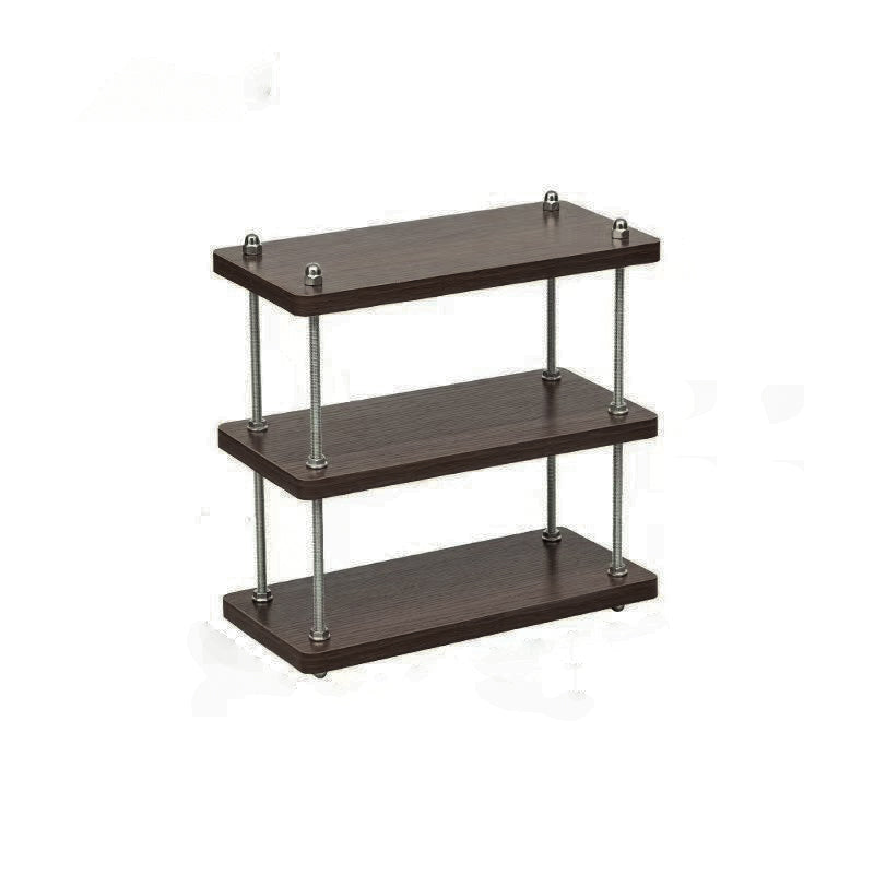 Modern Minimalist Rectangular MDF &amp; Metal Storage Shelf 2/3-Tier For Living Room