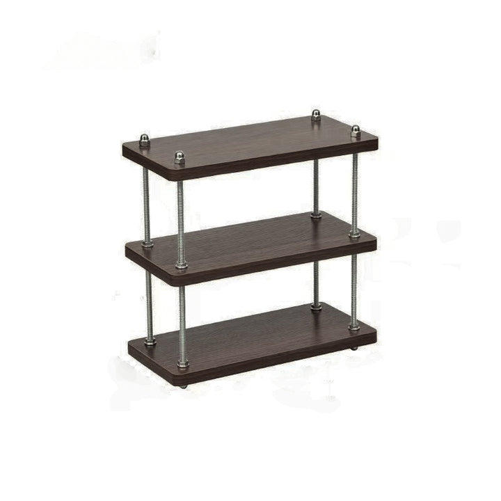 Modern Minimalist Rectangular MDF &amp; Metal Storage Shelf 2/3-Tier For Living Room