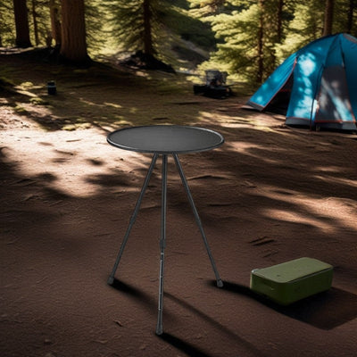 Table basse d'extérieur en aluminium à trépied rond de simplicité moderne pour l'extérieur 