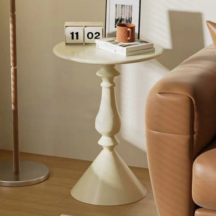 Zeitgenössischer nordischer runder Kerzenhalter-Form-Basis-Kohlenstoffstahl-Couchtisch für das Wohnzimmer 