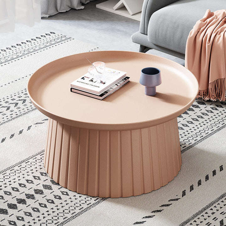 Modern Minimalist Round Tray Cylinder PP Plastic Coffee Table For Living Room
