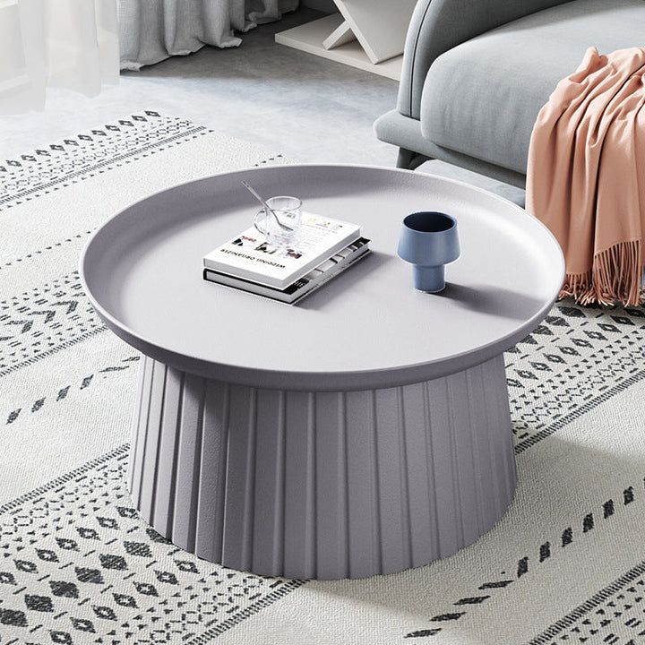 Modern Minimalist Round Tray Cylinder PP Plastic Coffee Table For Living Room