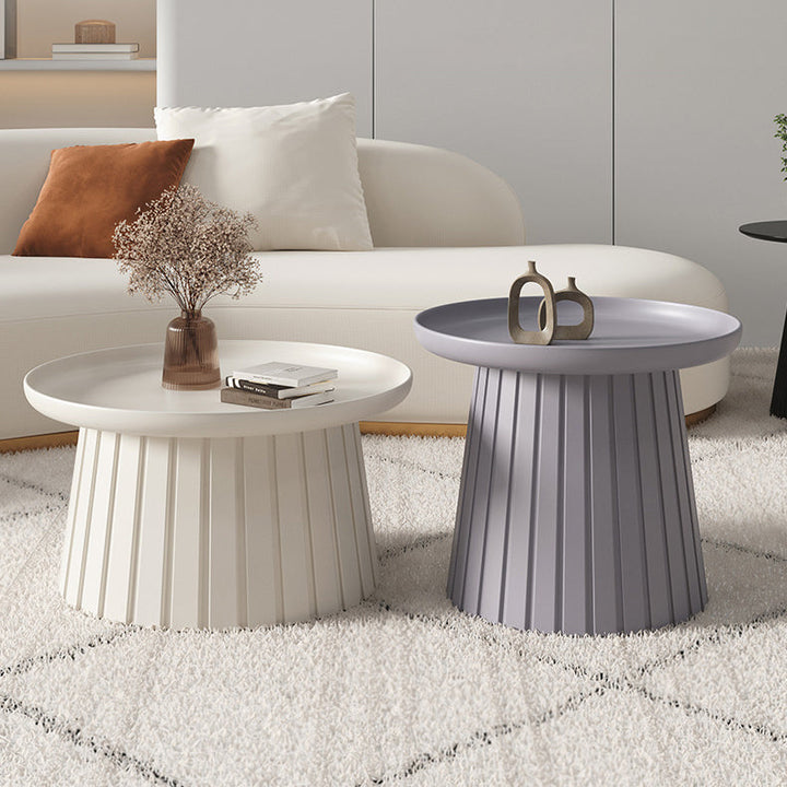 Modern Minimalist Round Tray Cylinder PP Plastic Coffee Table For Living Room