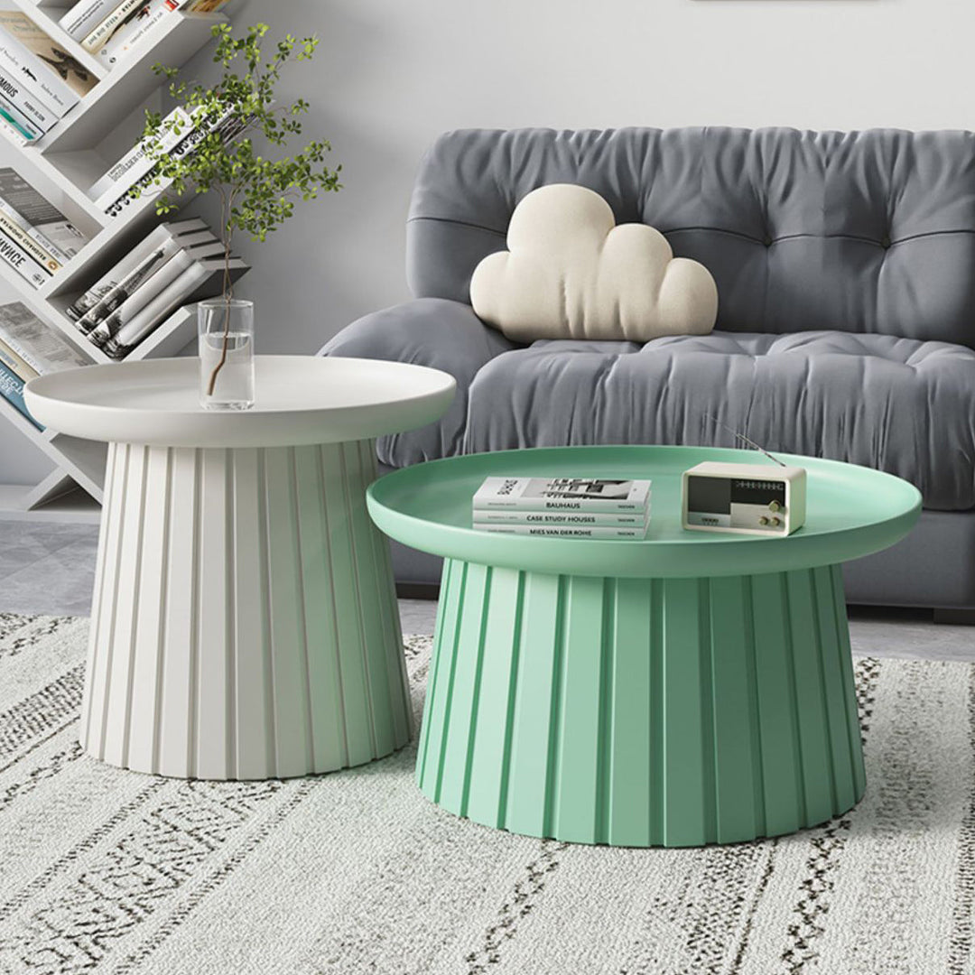 Modern Minimalist Round Tray Cylinder PP Plastic Coffee Table For Living Room