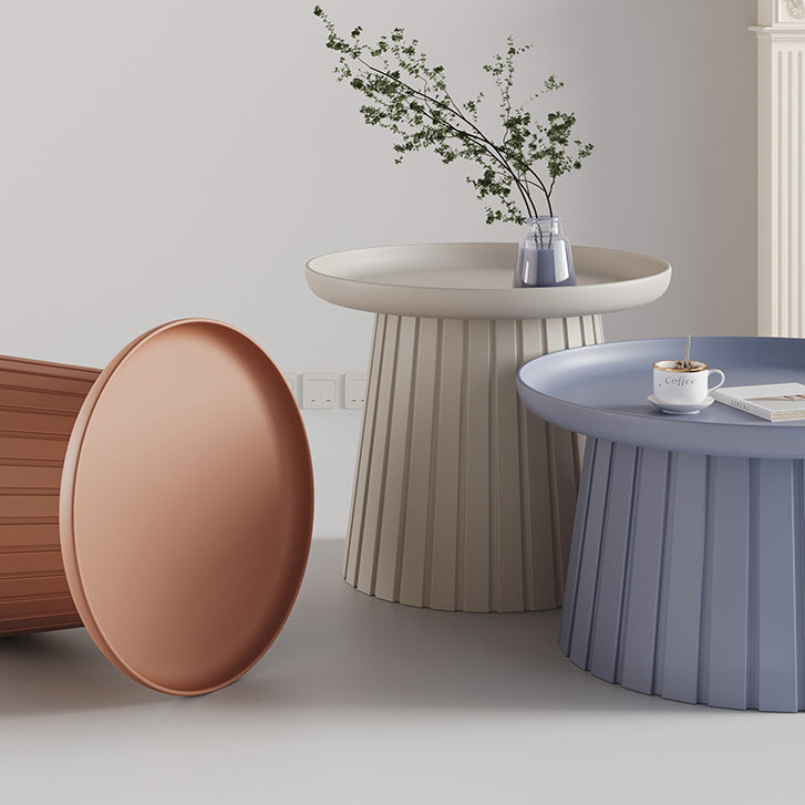 Modern Minimalist Round Tray Cylinder PP Plastic Coffee Table For Living Room