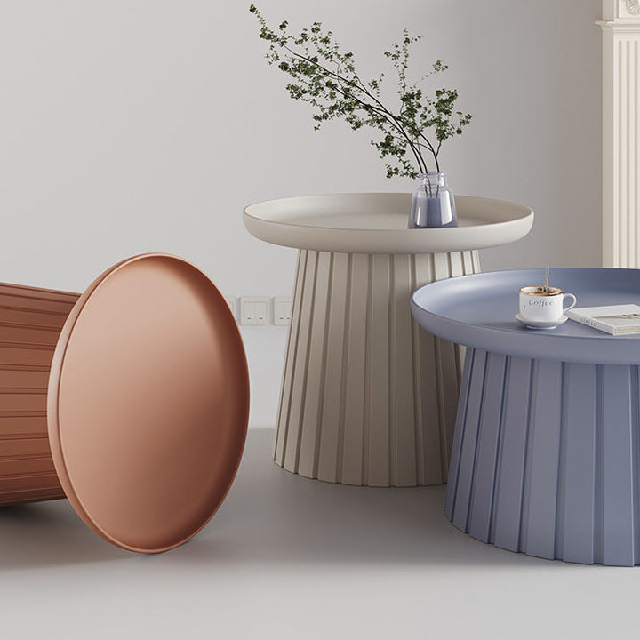 Modern Minimalist Round Tray Cylinder PP Plastic Coffee Table For Living Room