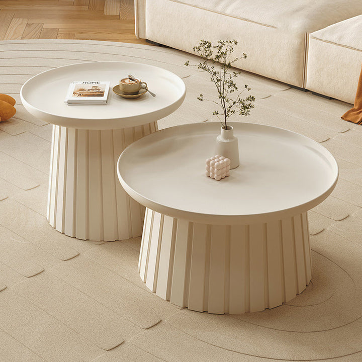 Modern Minimalist Round Tray Cylinder PP Plastic Coffee Table For Living Room