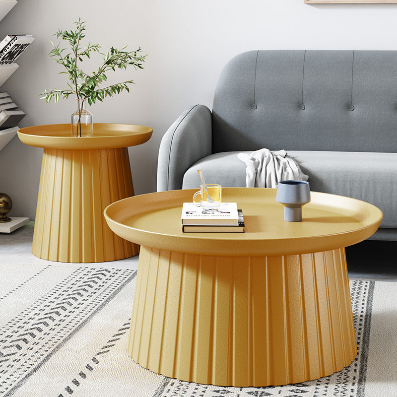 Modern Minimalist Round Tray Cylinder PP Plastic Coffee Table For Living Room