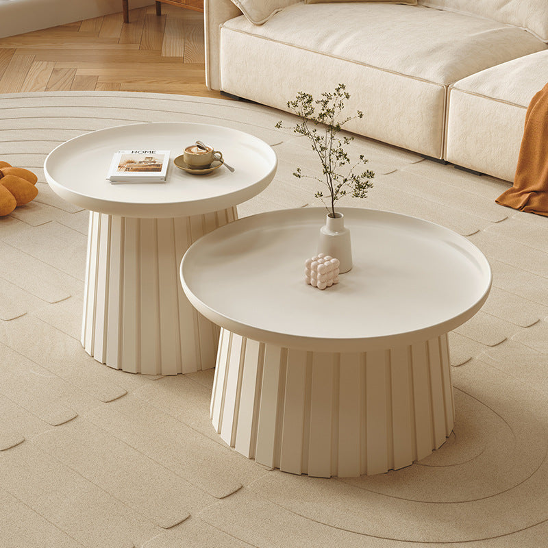 Modern Minimalist Round Tray Cylinder PP Plastic Coffee Table For Living Room