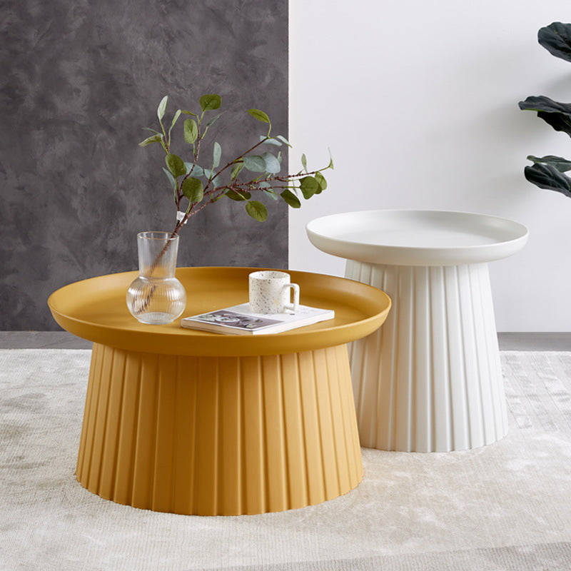 Modern Minimalist Round Tray Cylinder PP Plastic Coffee Table For Living Room