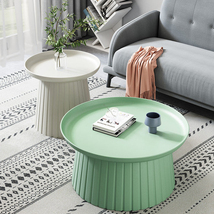 Modern Minimalist Round Tray Cylinder PP Plastic Coffee Table For Living Room