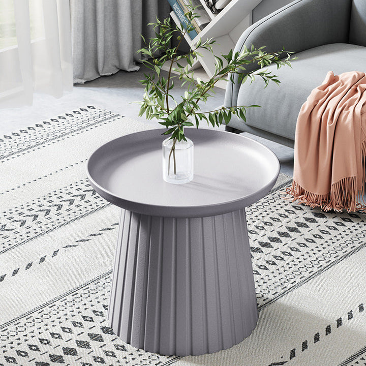 Modern Minimalist Round Tray Cylinder PP Plastic Coffee Table For Living Room