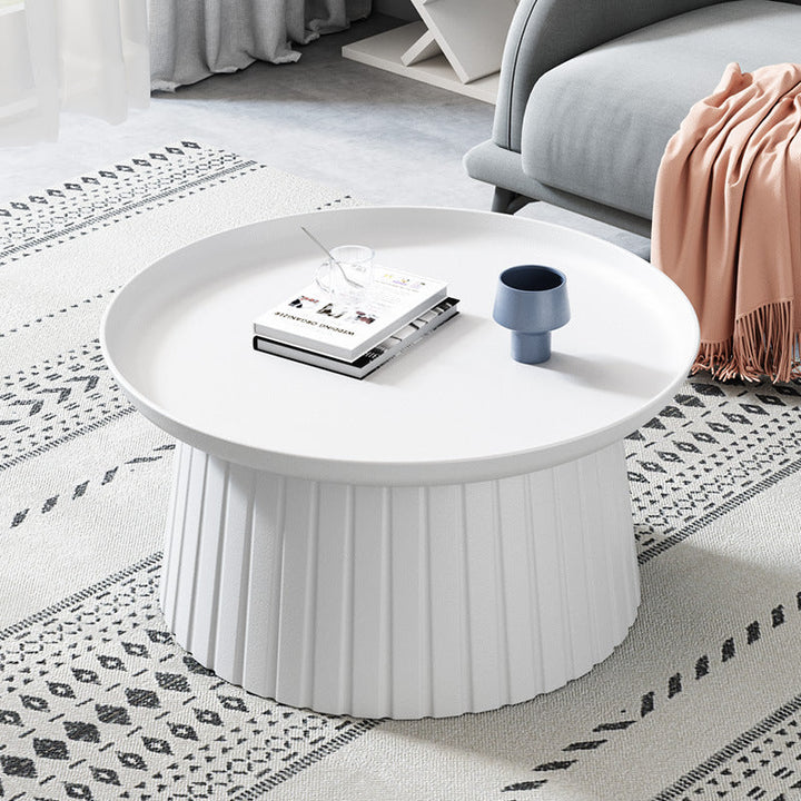 Modern Minimalist Round Tray Cylinder PP Plastic Coffee Table For Living Room