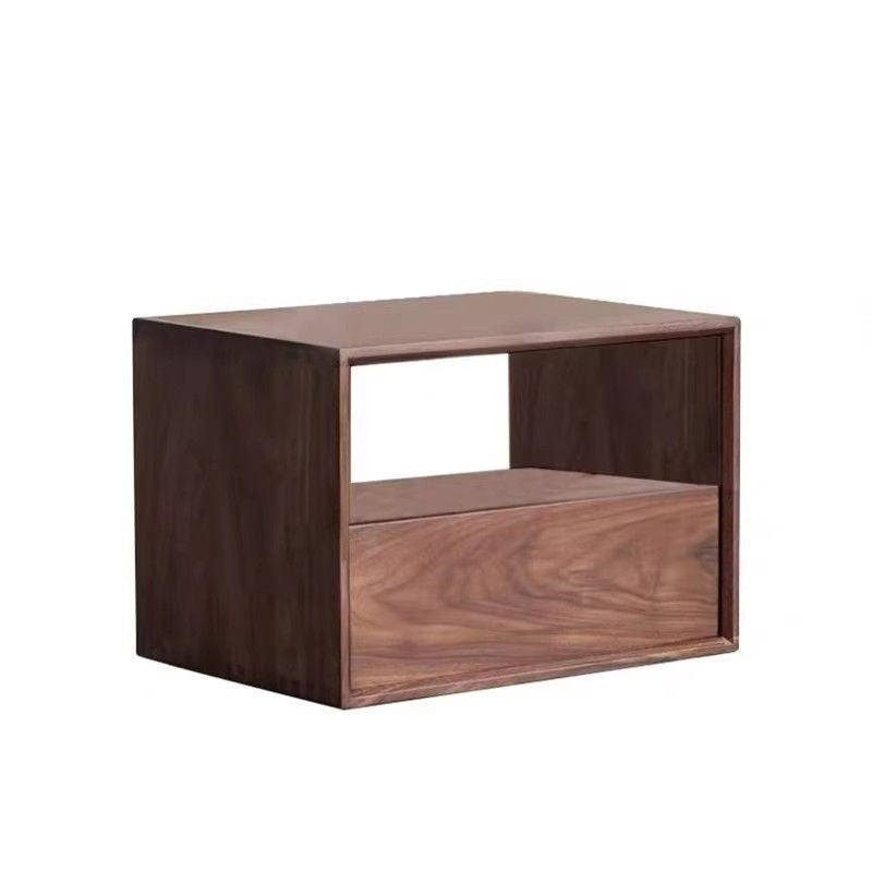 Table de nuit rectangulaire en bois nordique contemporain à 1 tiroir pour chambre 