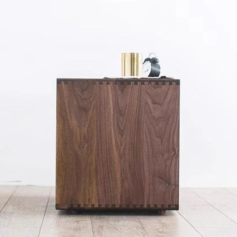 Contemporary Nordic Rectangular Pine Wood Nightstand 1-Drawer For Bedroom
