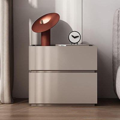 Table de nuit rectangulaire contemporaine nordique empilée en bois de chêne à 2 tiroirs pour chambre 