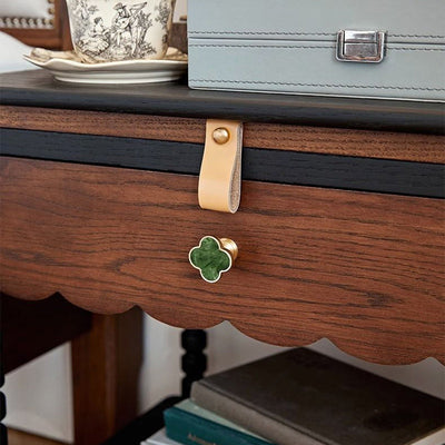 Table d'appoint rectangulaire ondulée en bois traditionnel français 1 tiroir 2 niveaux pour salon 