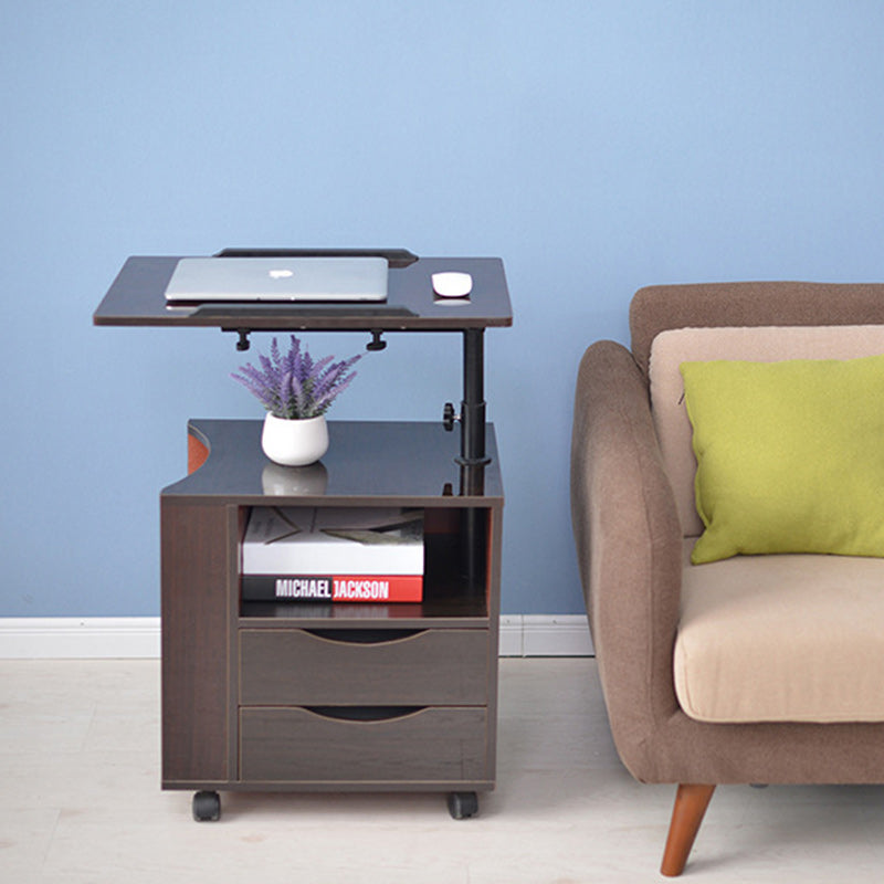 Table de nuit rectangulaire en acier au carbone amovible minimaliste moderne avec panneau de densité, 2 tiroirs, 1 armoire pour chambre à coucher 