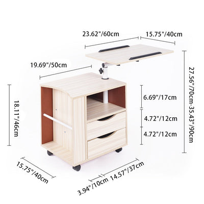 Table de nuit rectangulaire en acier au carbone amovible minimaliste moderne avec panneau de densité, 2 tiroirs, 1 armoire pour chambre à coucher 