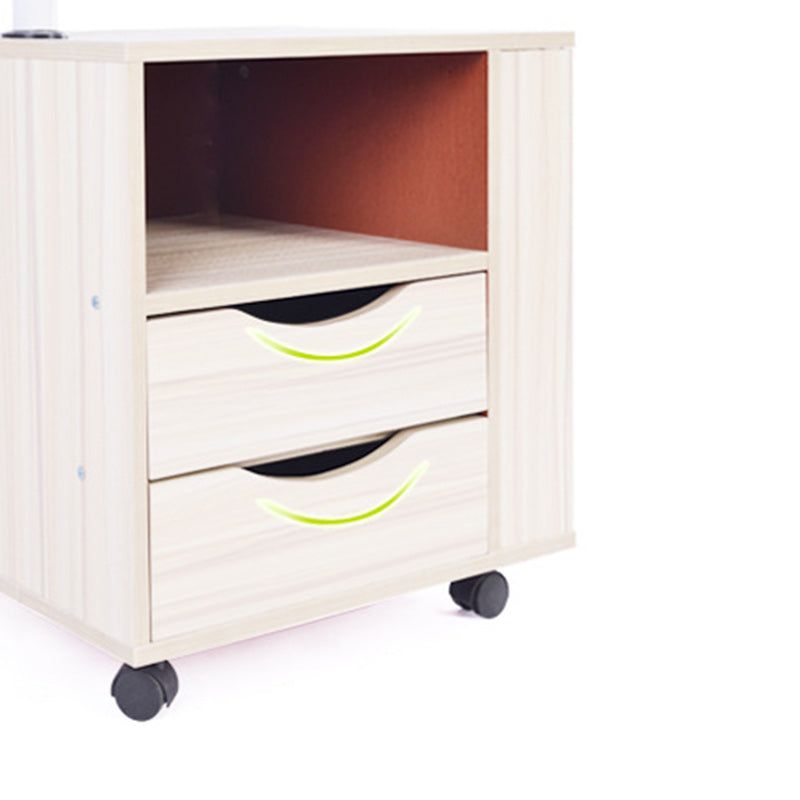 Table de nuit rectangulaire en acier au carbone amovible minimaliste moderne avec panneau de densité, 2 tiroirs, 1 armoire pour chambre à coucher 