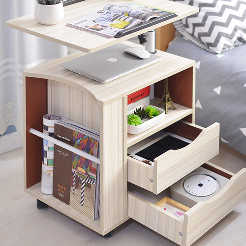 Table de nuit rectangulaire en acier au carbone amovible minimaliste moderne avec panneau de densité, 2 tiroirs, 1 armoire pour chambre à coucher 