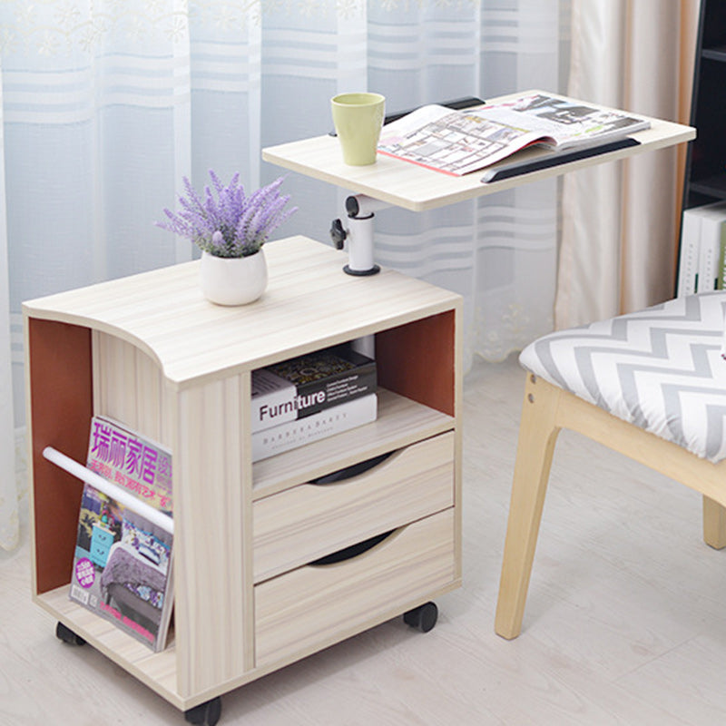 Table de nuit rectangulaire en acier au carbone amovible minimaliste moderne avec panneau de densité, 2 tiroirs, 1 armoire pour chambre à coucher 