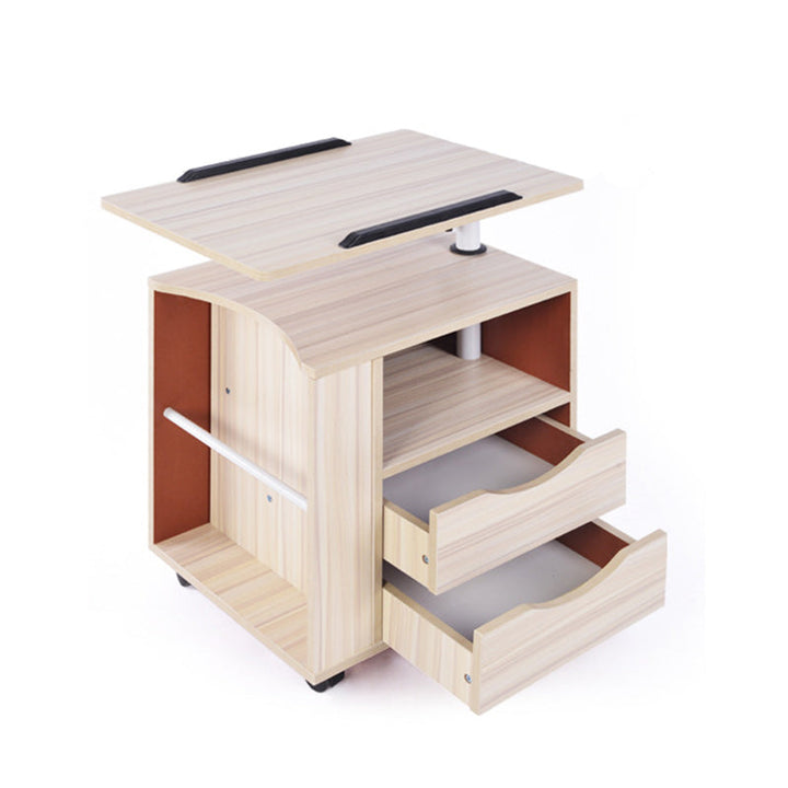 Modern Minimalist Removable Rectangular Carbon Steel MDF Nightstand 2-Drawer 1-Cabinet For Bedroom